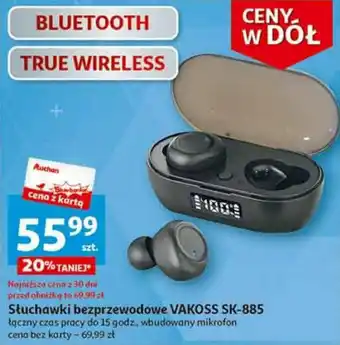 Auchan Słuchawki bezprzewodowe VAKOSS SK-885 oferta