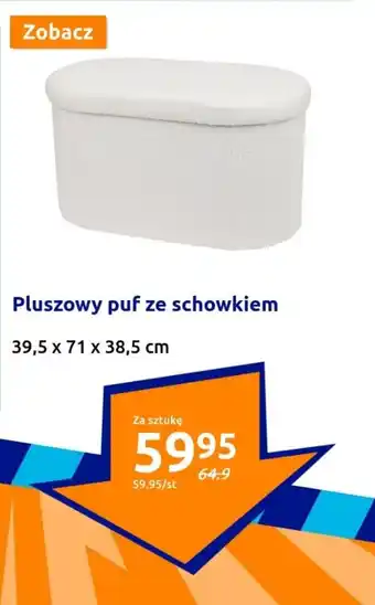 Action Pluszowy puf ze schowkiem oferta