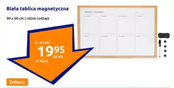 Action Biała tablica magnetyczna 40 x 60 cm oferta