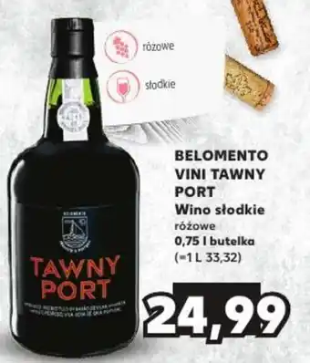 Kaufland BELOMENTO VINI TAWNY PORT Wino słodkie 0,75 l oferta