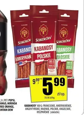 Społem Szczecin Sokołów kabanosy amerykańskie 120 g oferta