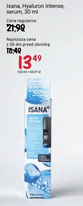 Rossmann Isana, Hyaluron Intense, serum, 30 ml oferta