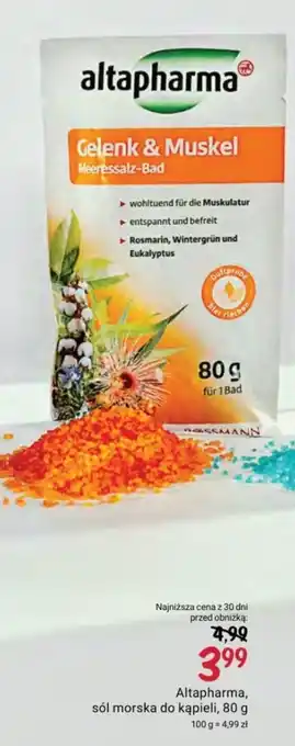 Rossmann Altapharma, sól morska do kąpieli, 80 g oferta