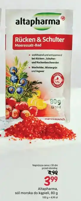 Rossmann Altapharma, sól morska do kąpieli, 80 g oferta