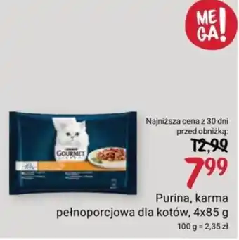 Rossmann Purina, karma pełnoporcjowa dla kotów, 4 x 85 g oferta