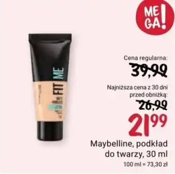 Rossmann Maybelline, podkład do twarzy, 30 ml oferta
