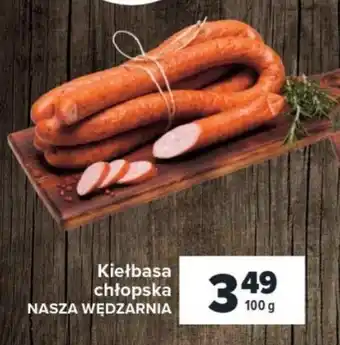 Carrefour Market Kiełbasa chłopska NASZA WĘDZARNIA 100 g oferta
