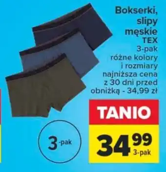 Carrefour Market Bokserki, slipy męskie TEX 3-pak oferta
