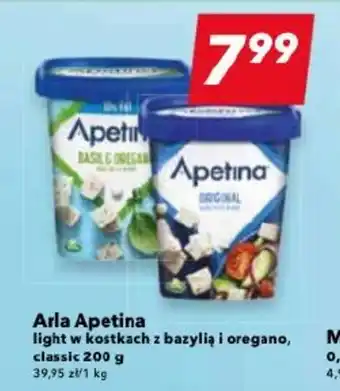 Lewiatan Arla Apetina light w kostkach z bazylią i oregano, classic 200 g oferta