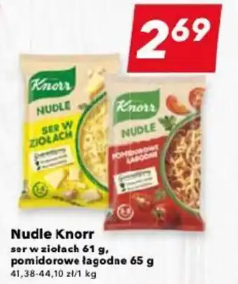 Lewiatan Nudle Knorr ser w ziołach 61 g, pomidorowe łagodne 65 g oferta