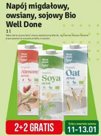 Stokrotka Napój migdałowy, owsiany, sojowy Bio Well Done 1 l oferta