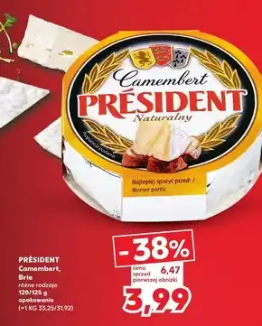 Kaufland Président ser camembert naturalny 120 g oferta