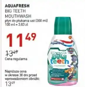 Aquafresh big teeth płyn do płukania jamy ustnej z fluorkiem 300 ml