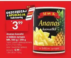 Twój Market Mk ananas kawałki w lekkim syropie 565 g oferta