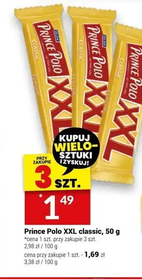 Twój Market Prince polo xxl classic kruchy wafelek z kremem kakaowym oblany czekoladą 50 g oferta