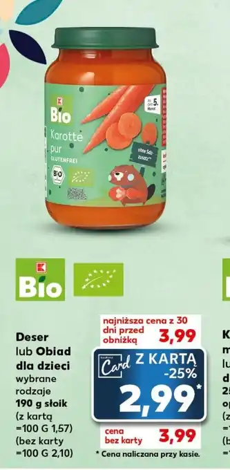 Kaufland Deser lub Obiad dla dzieci 190g oferta
