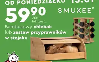 Biedronka SMUKEE Bambusowy chlebak lub zestaw przyprawników w stojaku oferta