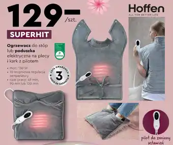 Biedronka Hoffen Ogrzewacz do stóp lub poduszka elektryczna na plecy i kark z pilotem oferta