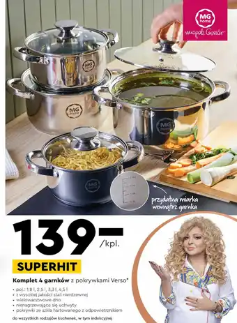 Biedronka MG home Komplet 4 garnków z pokrywkami Verso oferta
