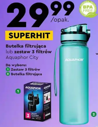 Biedronka Butelka filtrująca lub zestaw 3 filtrów Aquaphor City oferta