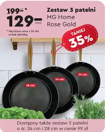 Biedronka Zestaw 3 patelni MG Home Rose Gold oferta