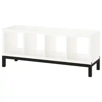 IKEA Kallax Regał z ramą nośną, biały/czarny, 147x59 cm oferta