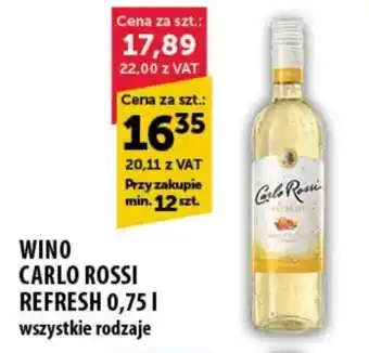 Eurocash Cash & Carry WINO CARLO ROSSI REFRESH 0,75 I oferta