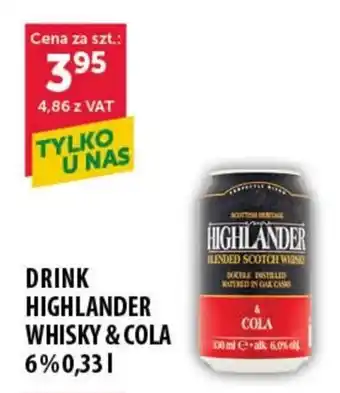 Eurocash Cash & Carry DRINK HIGHLANDER WHISKY & COLA 6% 0,33 l oferta