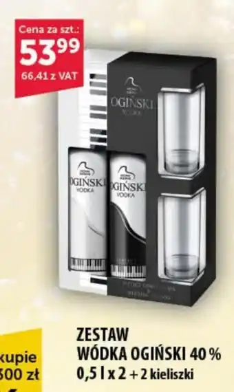 Eurocash Cash & Carry ZESTAW WÓDKA OGIŃSKI 40% 0,5 l x 2 + 2 kieliszki oferta
