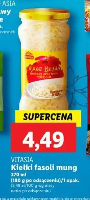 Lidl VITASIA Kiełki fasoli mung 270 ml oferta