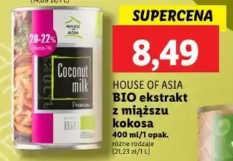 Lidl HOUSE OF ASIA BIO ekstrakt z miąższu kokosa 400 ml oferta