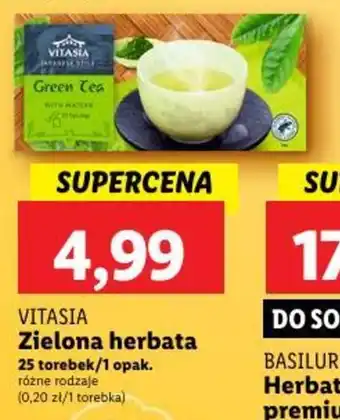 Lidl VITASIA Zielona herbata 25 tor. oferta