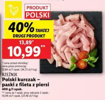 Lidl RZEŹNIK Polski kurczak - paski z fileta z piersi 400 g oferta