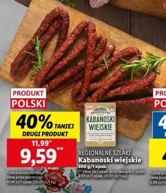 Lidl REGIONALNE SZLAKI Kabanoski wiejskie 300 g oferta