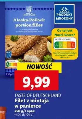 Lidl TASTE OF DEUTSCHLAND Filet z mintaja w panierce 250 g oferta
