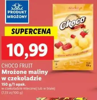 Lidl CHOCO FRUIT Mrożone maliny w czekoladzie 150 g oferta