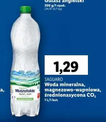 Lidl SAGUARO Woda mineralna, magnezowo-wapniowa, średnionasycona CO2 1 l oferta
