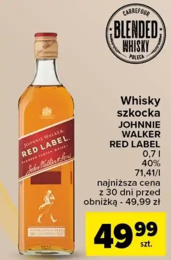 Whisky szkocka JOHNNIE WALKER RED LABEL 0,7l
