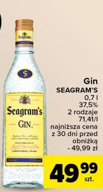 Carrefour Market Gin SEAGRAM'S 0,7l oferta