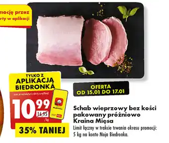 Schab wieprzowy bez kości pakowany próżniowo Kraina Mięsa 1 kg