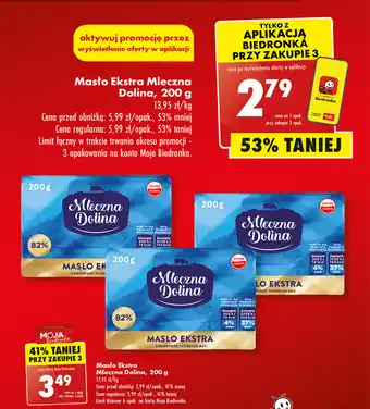 Biedronka Masło Ekstra Mleczna Dolina, 200 g oferta