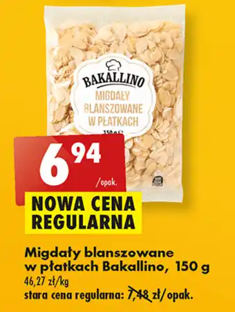 Biedronka Migdały blanszowane w płatkach Bakallino, 150 g oferta