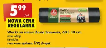 Biedronka Worki na śmieci Zosia Samosia, 60 l, 10 szt. oferta