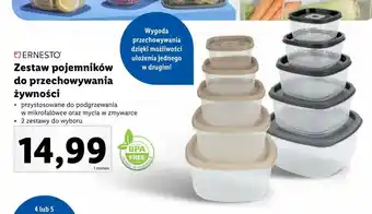 Lidl ERNESTO Zestaw pojemników do przechowywania żywności oferta