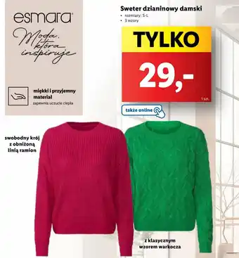 Lidl esmara Sweter dzianinowy damski oferta