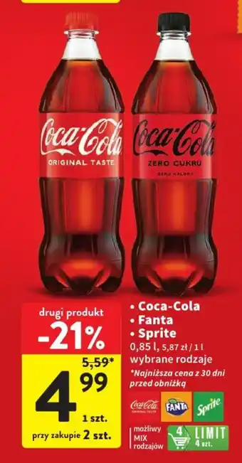Intermarche Coca Cola FANTA Sprite 0,85l oferta