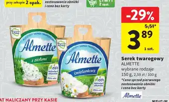 Intermarche Serek twarogowy ALMETTE 150g oferta