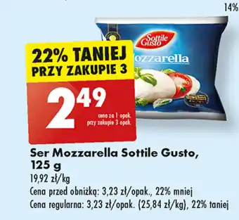 Biedronka Ser Mozzarella Sottile Gusto, 125 g oferta