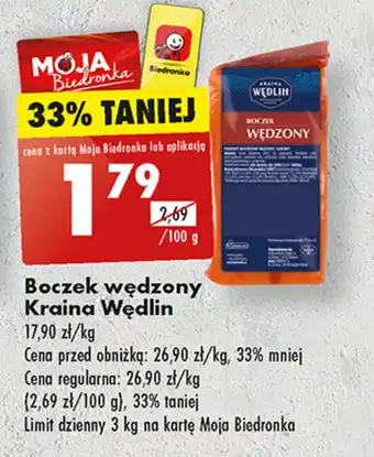 Biedronka Boczek wędzony Kraina Wędlin 100 g oferta