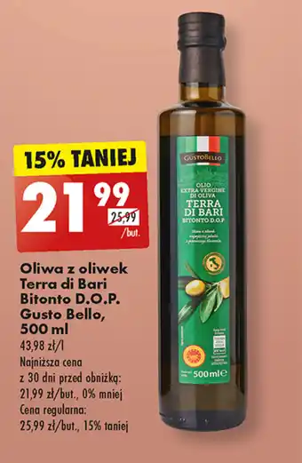 Biedronka oliwa z oliwek Terra di Bari Bitonto D.O.P. Gusto Bello, 500 ml oferta